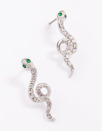 Silver Small Snake Stud Earrings - link has visual effect only