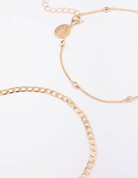 Gold Mixed Star Chain Anklet 3-Pack - link has visual effect only