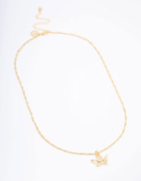 Gold Plated Cherub Twisted Chain Pendant Necklace - link has visual effect only