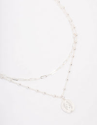 Silver Plated Coin Station Layered Necklace - link has visual effect only