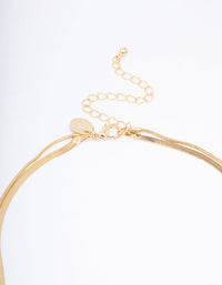Gold Plated Plain Cross Snake Layered Necklace - link has visual effect only