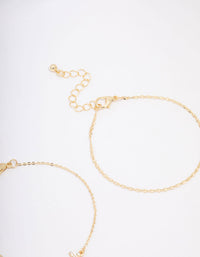 Gold Plated Diamante Cross Bracelet 3-Pack - link has visual effect only