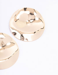 Gold Large Circular Coin Stud Earrings - link has visual effect only