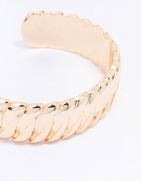 Gold Vintage Link Stretch Wrist Cuff - link has visual effect only