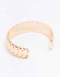 Gold Vintage Link Stretch Wrist Cuff - link has visual effect only