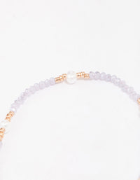 Lilac Beaded & Pearl Bracelet - link has visual effect only