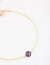 Gold Beaded Semi-Precious Stone Bracelet - link has visual effect only