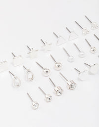 Silver Mixed Stud Earring 12-Pack - link has visual effect only