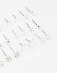 Silver Mixed Stud Earring 12-Pack - link has visual effect only