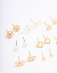 Gold Butterfly Stud Earrings 12-Pack - link has visual effect only