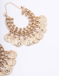 Gold Filigree Coin Hoop Earrings - link has visual effect only