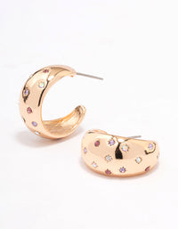 Gold Celestial Star Chunky Hoop Earrings - link has visual effect only