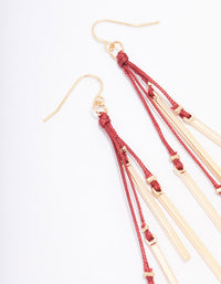 Gold Cord Tassel Drop Earrings - link has visual effect only