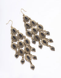 Antique Gold Cascading Tassel Drop Earrings - link has visual effect only