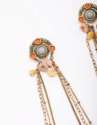 Antique Gold Hanging Stone Drop Earrings - link has visual effect only