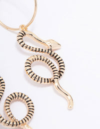 Antique Gold Swirling Snake Drop Earrings - link has visual effect only