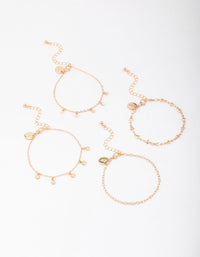 Gold Star Dangle Bracelet 4-Pack - link has visual effect only