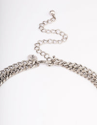 Antique Silver Round Crescent Body Chain - link has visual effect only