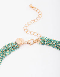 Gold & Green Layered Chain Necklace - link has visual effect only
