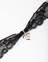 Rhodium Lace Heart Choker Necklace - link has visual effect only