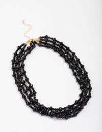 Black Beaded Layered Necklace - link has visual effect only