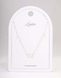 Silver Plated 111 Angel Number Cubic Zirconia Chain Necklace - link has visual effect only