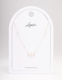 Silver Plated 444 Angel Number Cubic Zirconia Chain Necklace - link has visual effect only