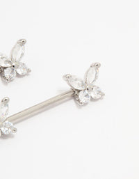 Surgical Steel Butterfly Double Nipple Piercing - link has visual effect only