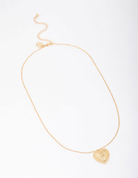 Gold Plated Heart Pendant Necklace - link has visual effect only
