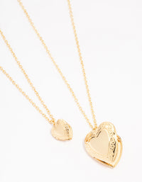 Gold Plated Ornate Heart Pendant Necklace Pack - link has visual effect only
