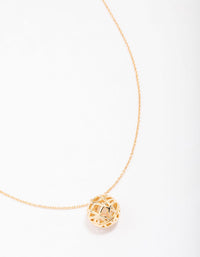 Gold Plated Sphere Pendant Necklace - link has visual effect only