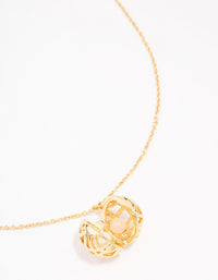 Gold Plated Sphere Pendant Necklace - link has visual effect only
