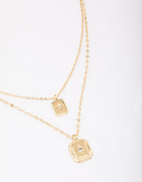 Gold Plated Celestial Cubic Zirconia Layered Necklace - link has visual effect only