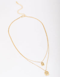 Gold Plated Celestial Cubic Zirconia Layered Necklace - link has visual effect only