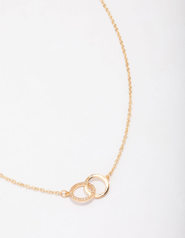 Gold Plated Ring Cubic Zirconia Pendant Necklace