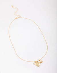Gold Plated Heart Cubic Zirconia Pendant Necklace - link has visual effect only