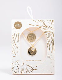 Gold Plated Coin Layered Necklace - link has visual effect only