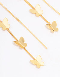 Gold Plated Butterfly Station Drop Earrings - link has visual effect only