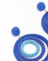 Blue Beaded Circular Drop Earrings - link has visual effect only