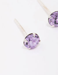 Sterling Silver Lilac Czech Crystal Small Stud Earrings - link has visual effect only