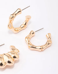 Gold Ripple Hoop Earring 3-Pack - link has visual effect only