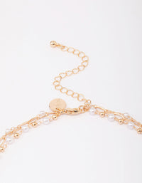 Gold Fine Station Pearl Necklace - link has visual effect only