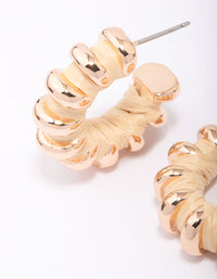 Gold Wrapped Row Hoop Earrings - link has visual effect only