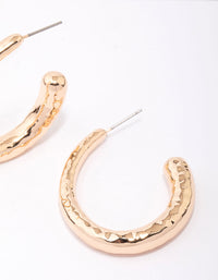 Gold Molten Organic Hoop Earrings - link has visual effect only