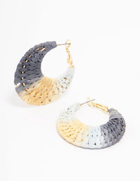 Ombre Woven Crescent Hoop Earrings - link has visual effect only