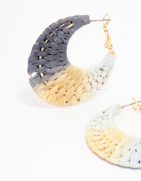 Ombre Woven Crescent Hoop Earrings - link has visual effect only