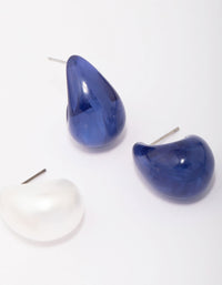 Acrylic Teardrop Huggie Hoop Earring 3-Pack - link has visual effect only
