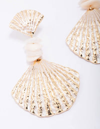 Gold Glowing Shell Drop Earrings - link has visual effect only
