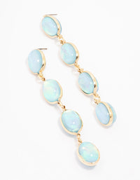 Gold Graduating Blue Stone Drop Earrings - link has visual effect only
