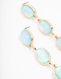 Gold Graduating Blue Stone Drop Earrings - link has visual effect only